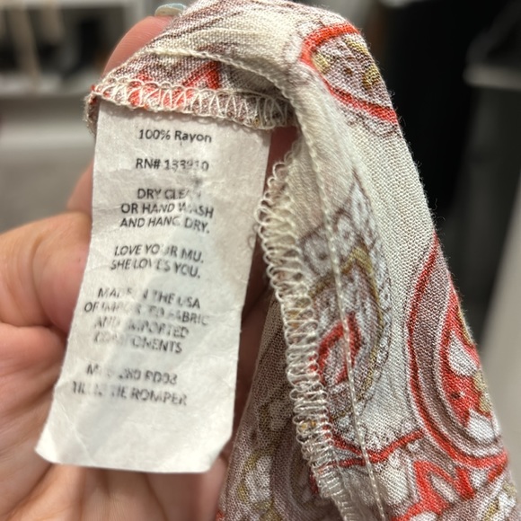 Show Me Your Mumu Tillie Tie Romper Paisley Daze Cloud Small - Picture 6 of 6